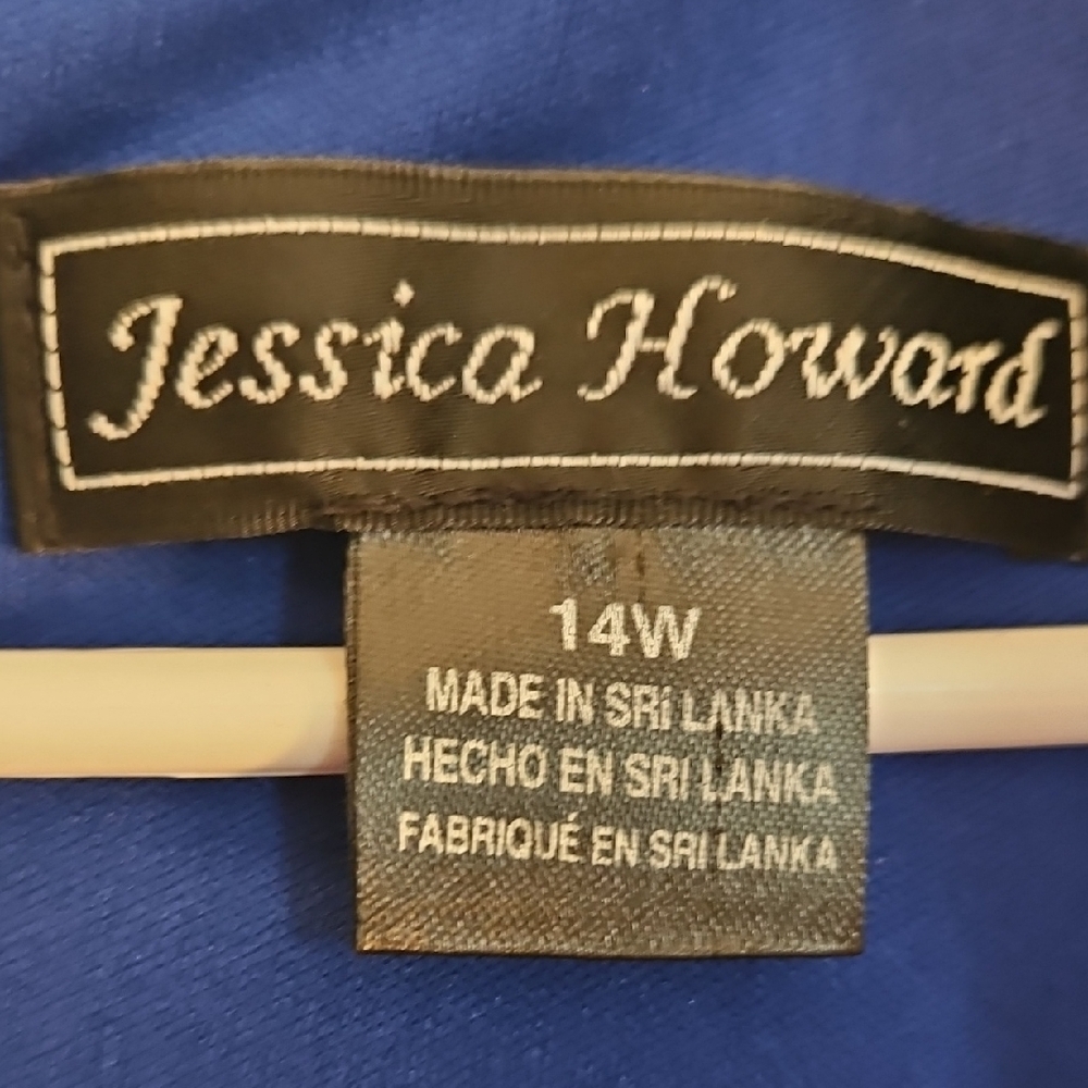 Jessica Howard Royal Blue Midi Dress with White Trim - Picture 2 of 9